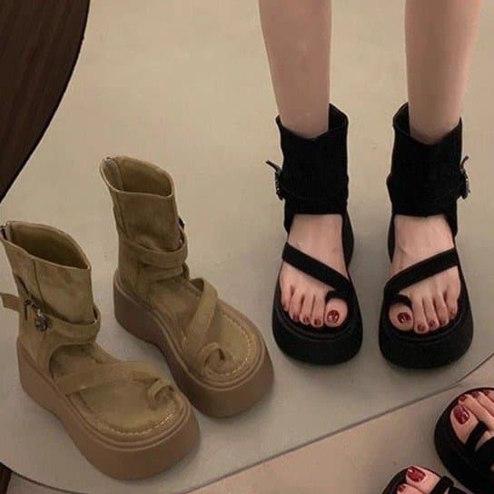 Thick-Soled Retro High-Top Roman Sandals for Women, 2026 Summer New Trendy Design, Niche Style Thong Sandals with Height Increase