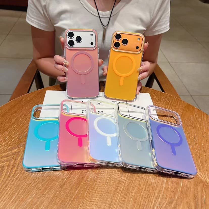 Suitable for iPhone16promax mobile phone case 15pro colorful 16pro aurora 14 magnetic 13 advanced protective cover