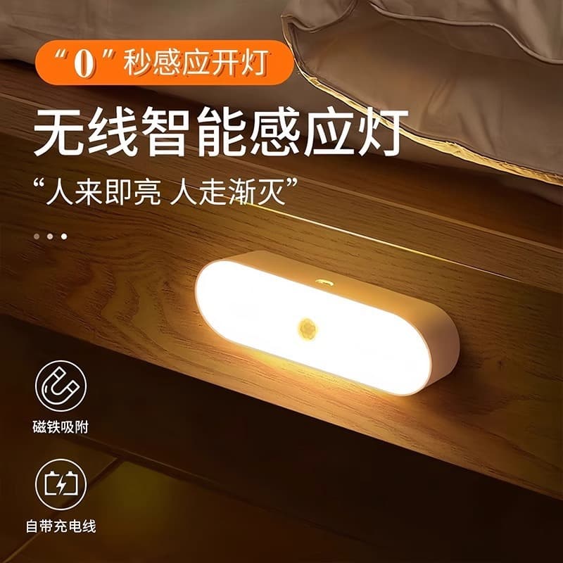 Motion Sensor Night Light, Magnetic Charging Sound-Activated Lamp, Wireless for Home Corridors, Walls, and Stairways