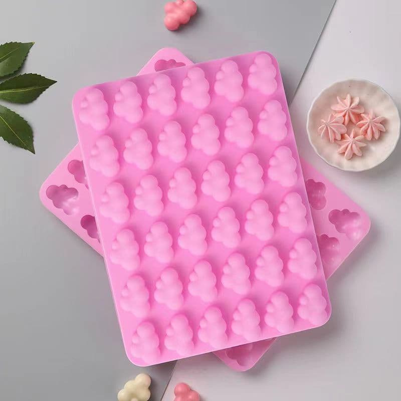 36-Connected Cloud Silicone Mold for Rice Cakes, Chocolate Cake, Ice Cubes, Epoxy Resin, Candle, and Bottle Candy Silicone Mold