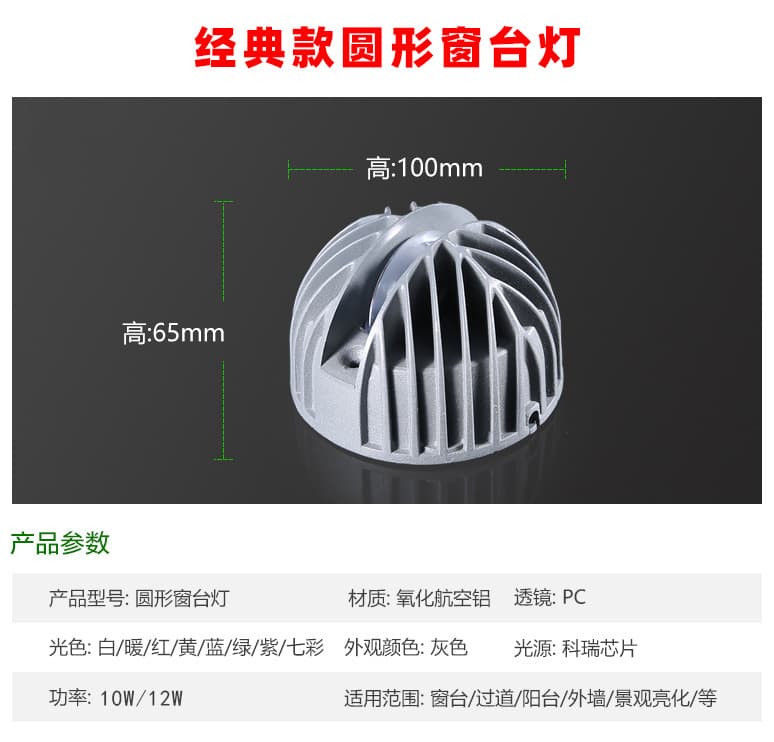 LED Outdoor Waterproof Window Sill Light 360-Degree Glow Ray Light for Hotel Corridor Hallway KTV Bar Creative Wall Lamp