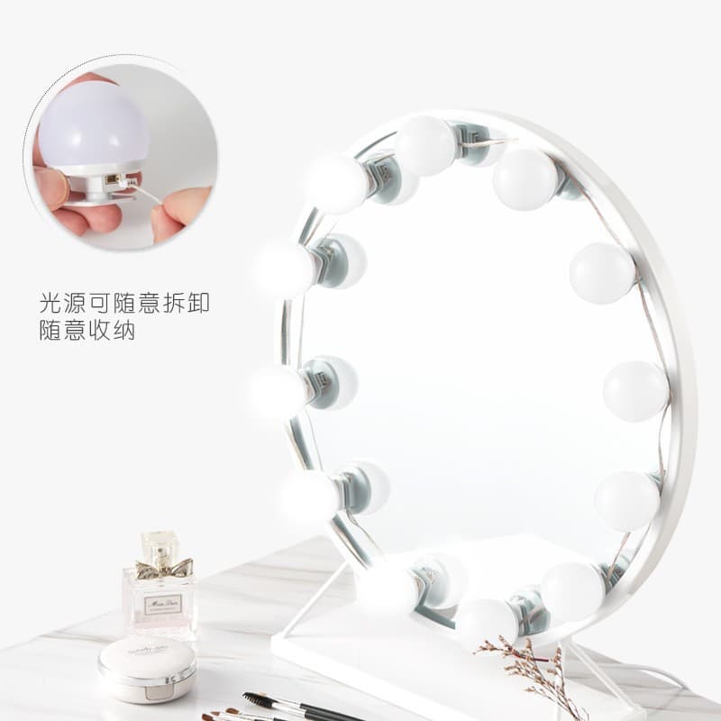 USB Hollywood Makeup Light for Mirrors, Three-Color Dimming Mirror Light, Fill Light, Source Manufacturer of Makeup Mirror Bulbs