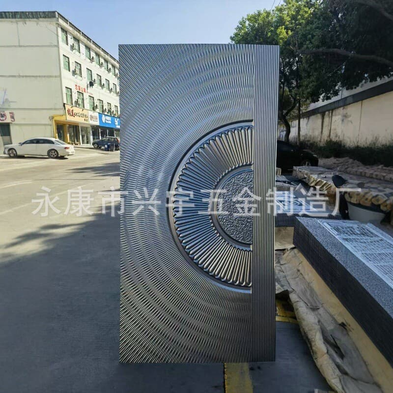 304 Stainless Steel Embossed Door Skins Exclusive for Villa Entrance Doors Laser Openwork + Hydraulic Forming High-end Texture