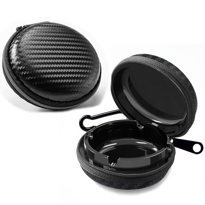 Fiberglass pattern portable pocket mini travel windproof ashtray with keychain hook POCKET ASHTRAY