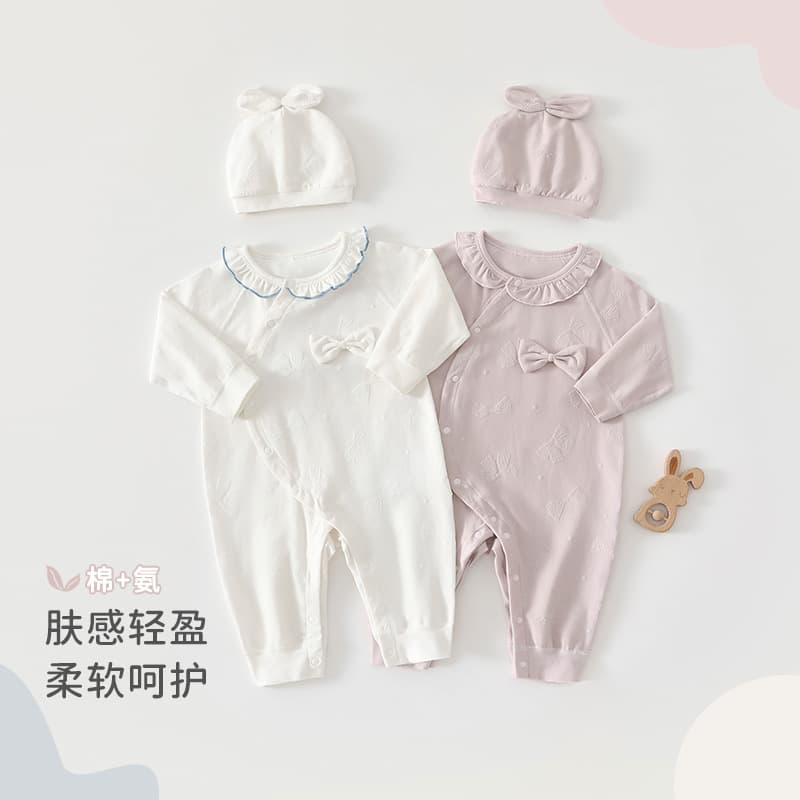 Baby jumpsuit comfortable boneless Category A baby clothes newborn spring and autumn sweet clothes Anyang infant and children's clothing crawling clothes