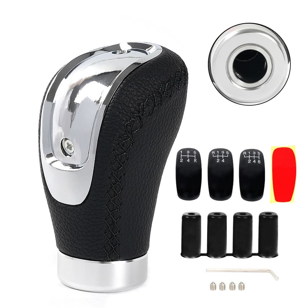 Cross-border Auto Modification Accessories 5-Speed 6-Speed Gear Shift Knob PU Shift Knob Leather Gear Shift Knob Three Gear Faces