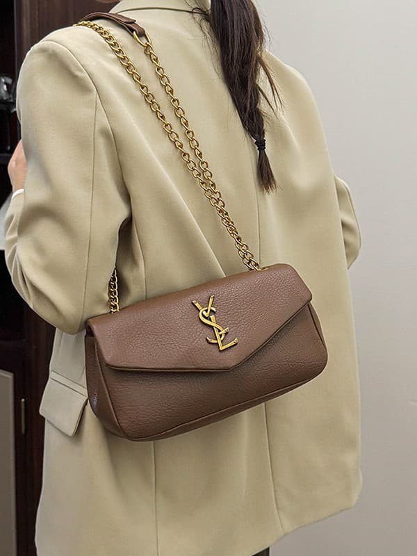 2026 New Ys Fluffy Sheepskin Calypso Chain Small Square Bag Vintage Shoulder Crossbody Bag Flap Magnetic Closure Bag