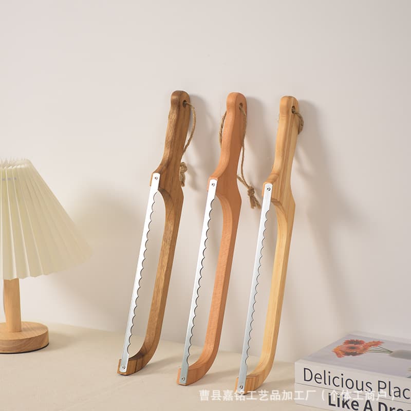 Cross-border Wooden Bread Saw, Bow-shaped Bread Cutter, Simple Kitchen Tool for Sandwich Slicing