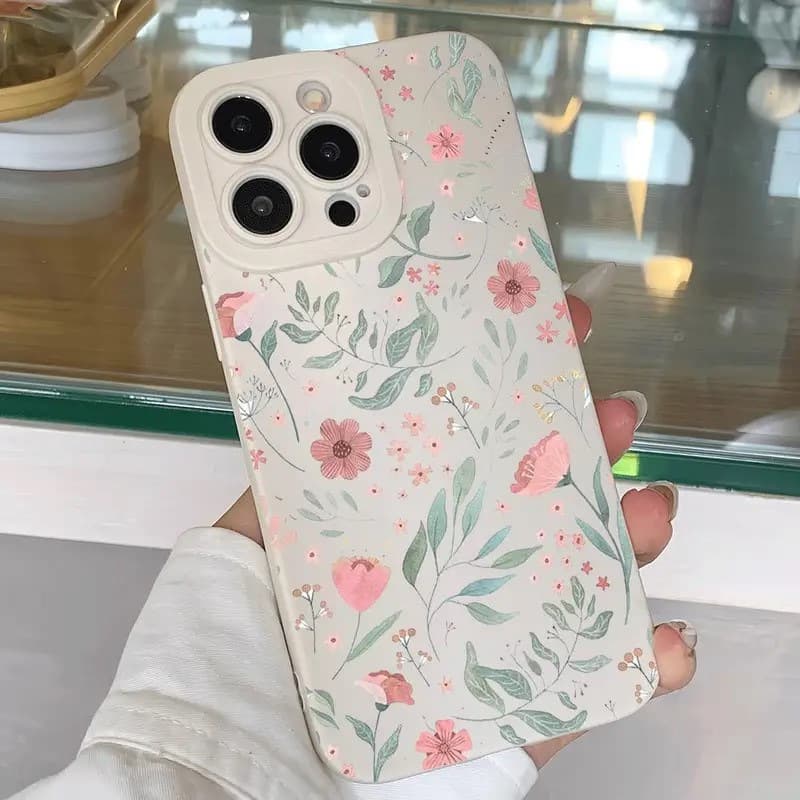 Korean-style soft floral Apple 17pm phone case iPhone 12 creative female high-end soft case 16promax