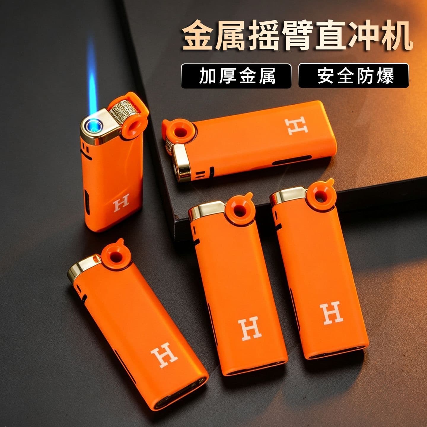 New factory wholesale metal windproof lighter with custom printing for corporate and supermarket promotions, high-end trendy design, advertising lighter