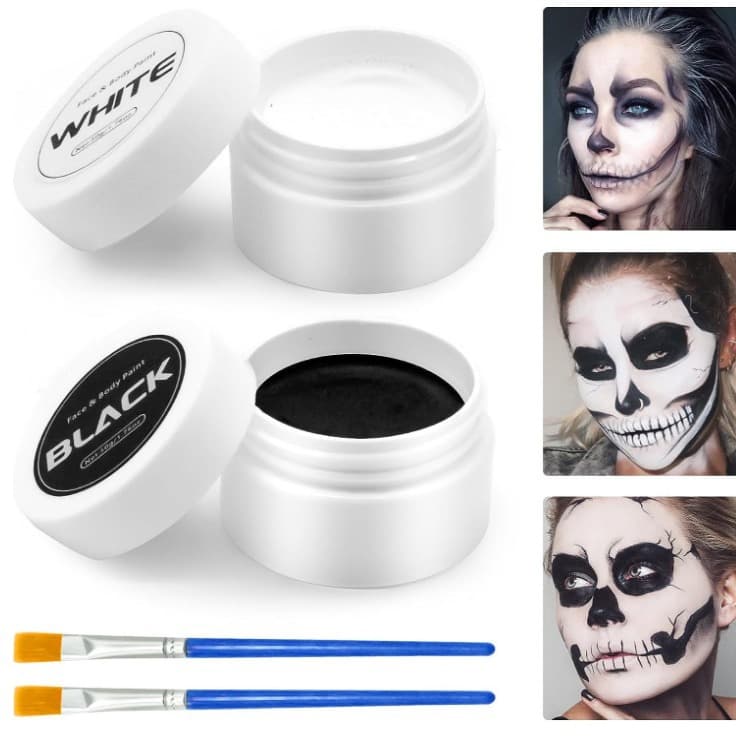 50ML Body Color Black White Children's Makeup Set Halloween Clown Makeup Face Body Color