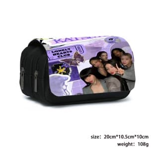 Cross-border Katseye Printed Double-layer Flip Pencil Case Stationery Organizer for Kids Students In Stock