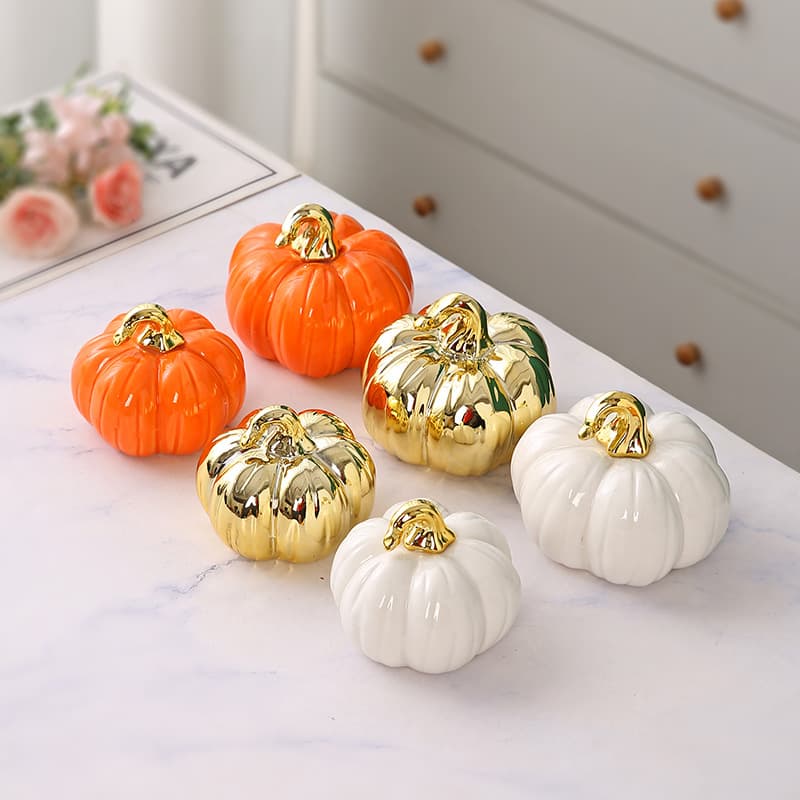 Multi-Blessing Ceramic Pumpkin Ornament for Bedroom Living Room Wedding Gift Creative Home Decoration