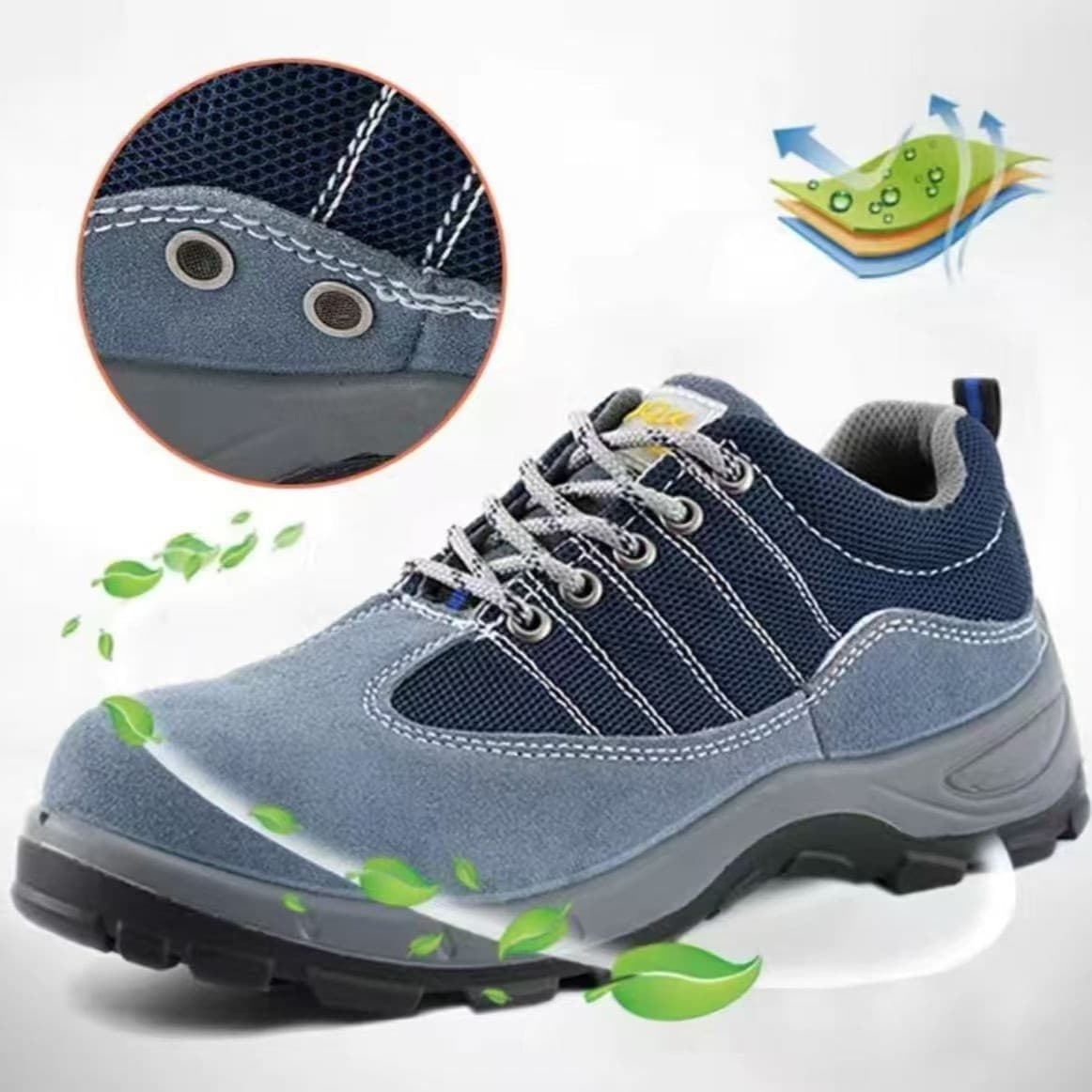 Men's Safety Work Shoes Breathable Lightweight Wear-resistant Anti-slip Anti-impact Protective Labor Protection Shoes