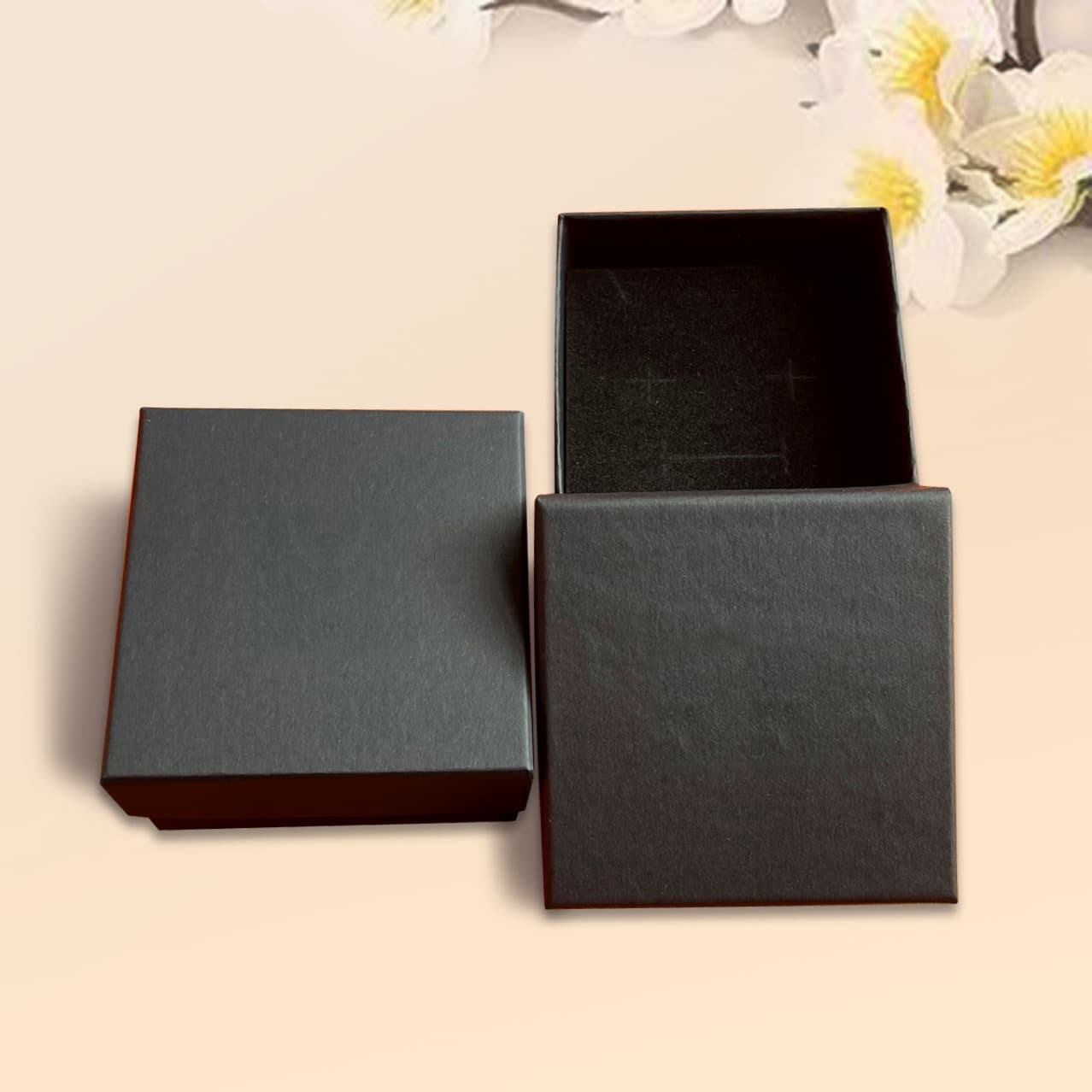 Black Kraft Paper High-End Matte Silver Jewelry Box for Three Gold Jewelry, Bracelet Packaging, Necklace, Earring Accessories Box