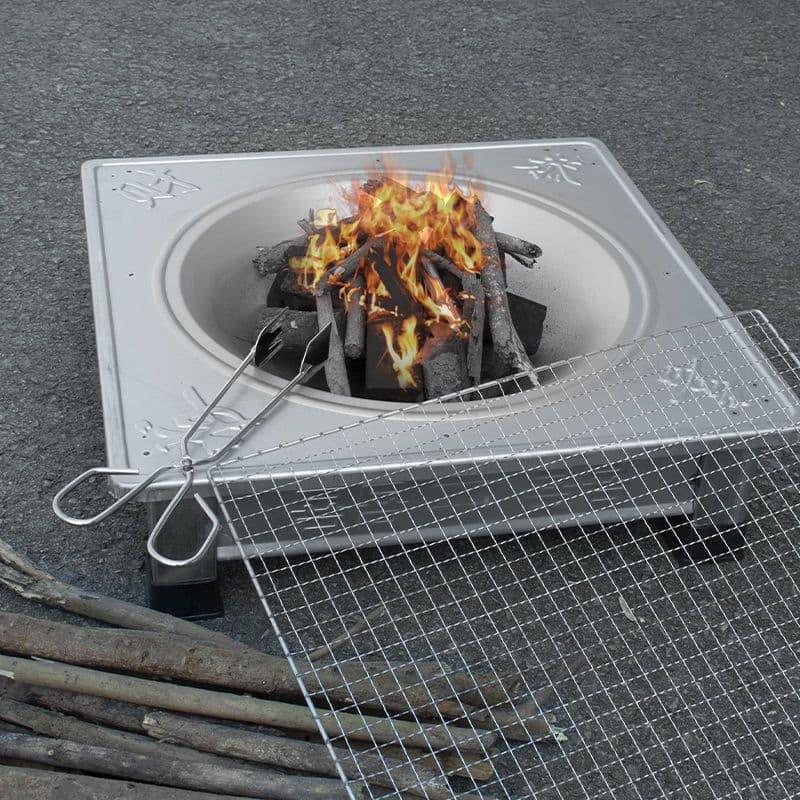 Fire Pit BBQ Basin Old Style Charcoal Basin Outdoor Heating Stove Home Charcoal Fire Pit BBQ Grill Heater Multifunctional Fire Basin