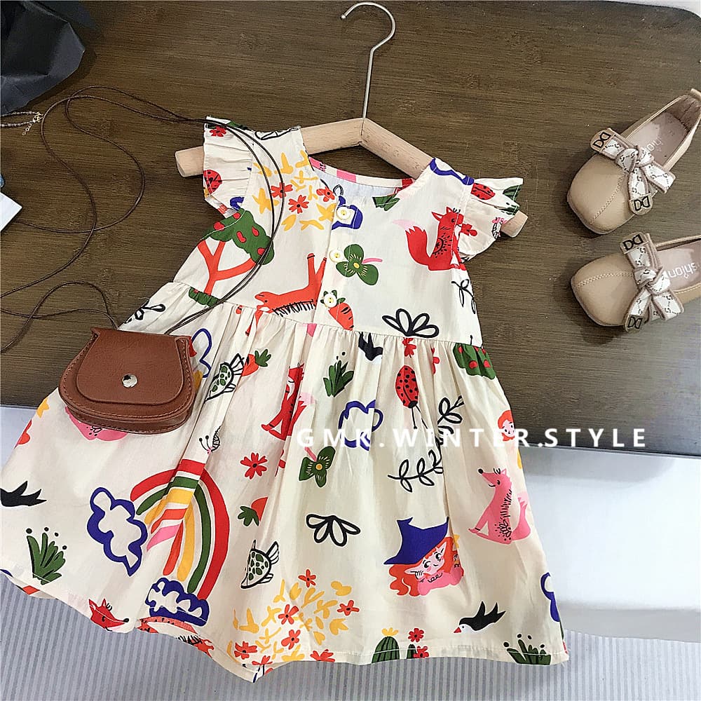 Girls Summer Dress New Children Floral Dress Summer Princess Dress Baby Thin Cotton Dress Export