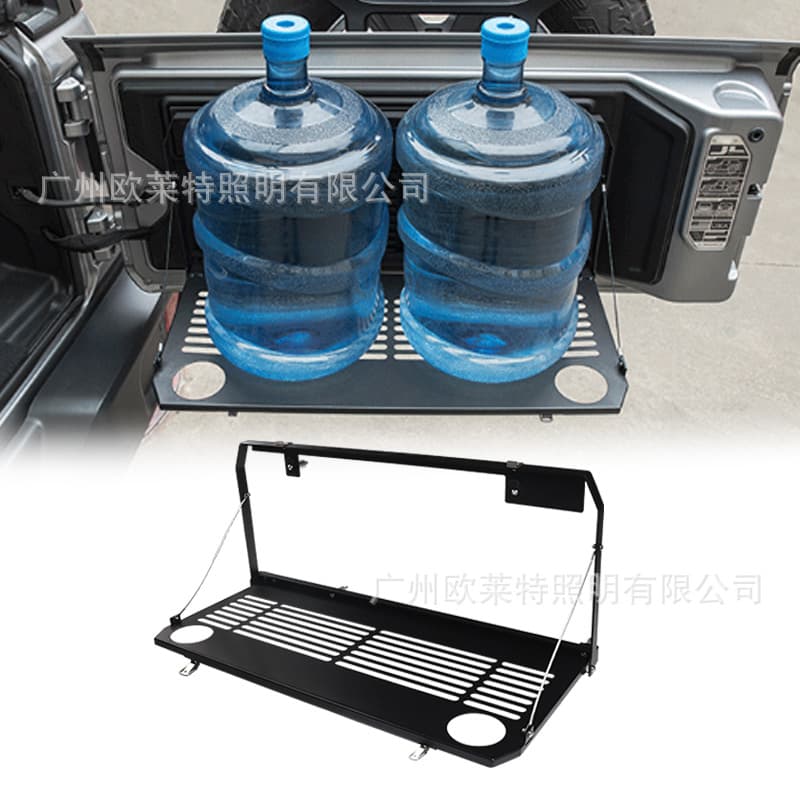 Suitable for JEEP Wrangler JL tailgate dining table rack tailgate storage rack folding food rack body camping