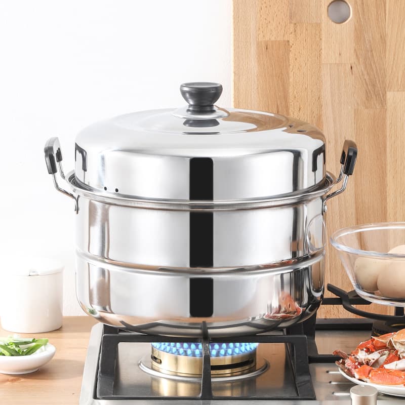 Stainless Steel Three-Layer Steamer, Multi-Functional for Both Steaming and Soup, Thickened Double-Layer Design, Factory Direct Wholesale for Gifts
