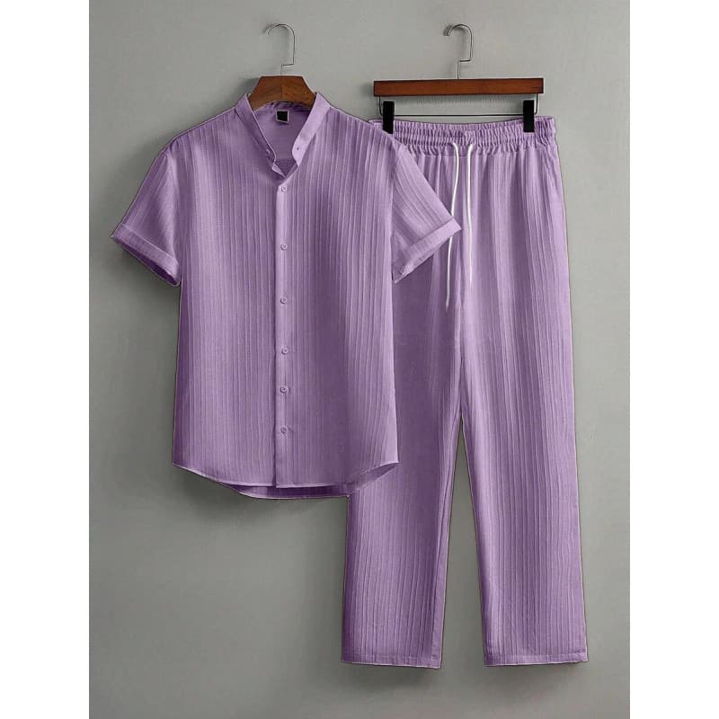 A 35267 Mens Solid Commute Shirt Set Men's Solid Color Shirt Set