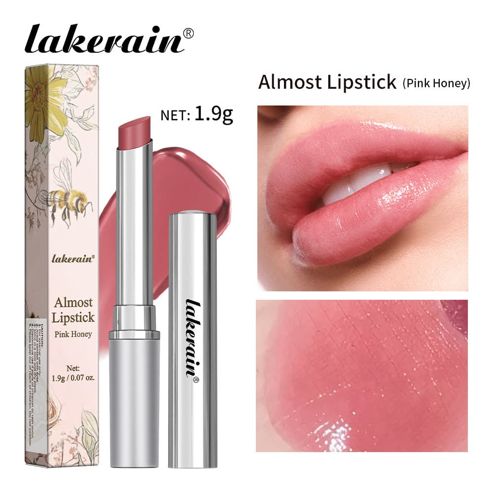 Lakerain Pink Honey Lip Balm Moisturizing Hydrating Lip Care Pink Gloss Tinted Lipstick Cross-border
