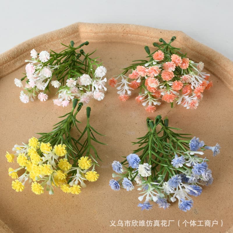 Simulated Baby's Breath Flower Heads Soft Rubber Texture Wedding Decoration DIY Plastic Artificial Flowers