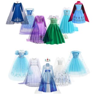 Frozen White Elsa Best-Selling Princess Dress with Sequins and Tulle Cape, Detachable Cape Dress, Drop Shipping