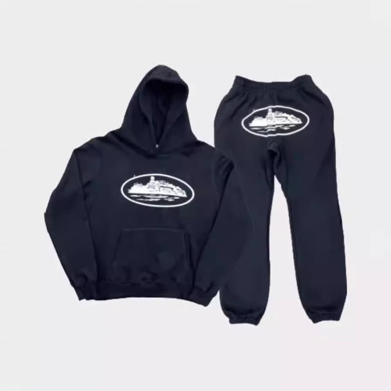 Corteiz Street Style Loose Fit Hoodie Set Men's American Hip Hop Skateboard Casual Couple Set Autumn