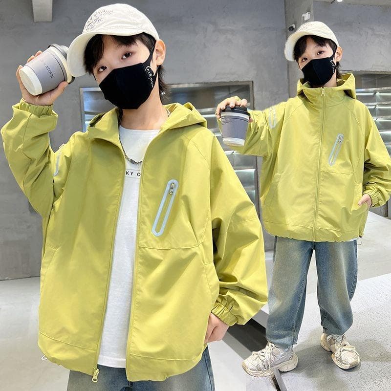 Boys' Jackets Wholesale New Windbreakers Autumn Large Children's Outdoor Hooded Trench Coats Spring/Autumn Trendy Styles