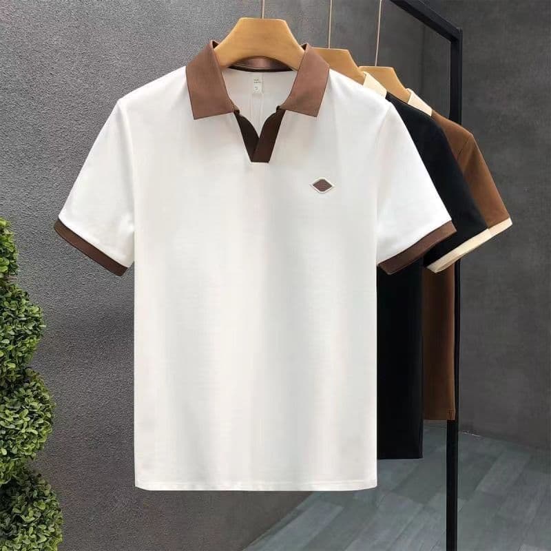 Men's Summer Short Sleeve Polo Shirt 2026 Casual New Slim Fit Business Half Sleeve Striped In Stock