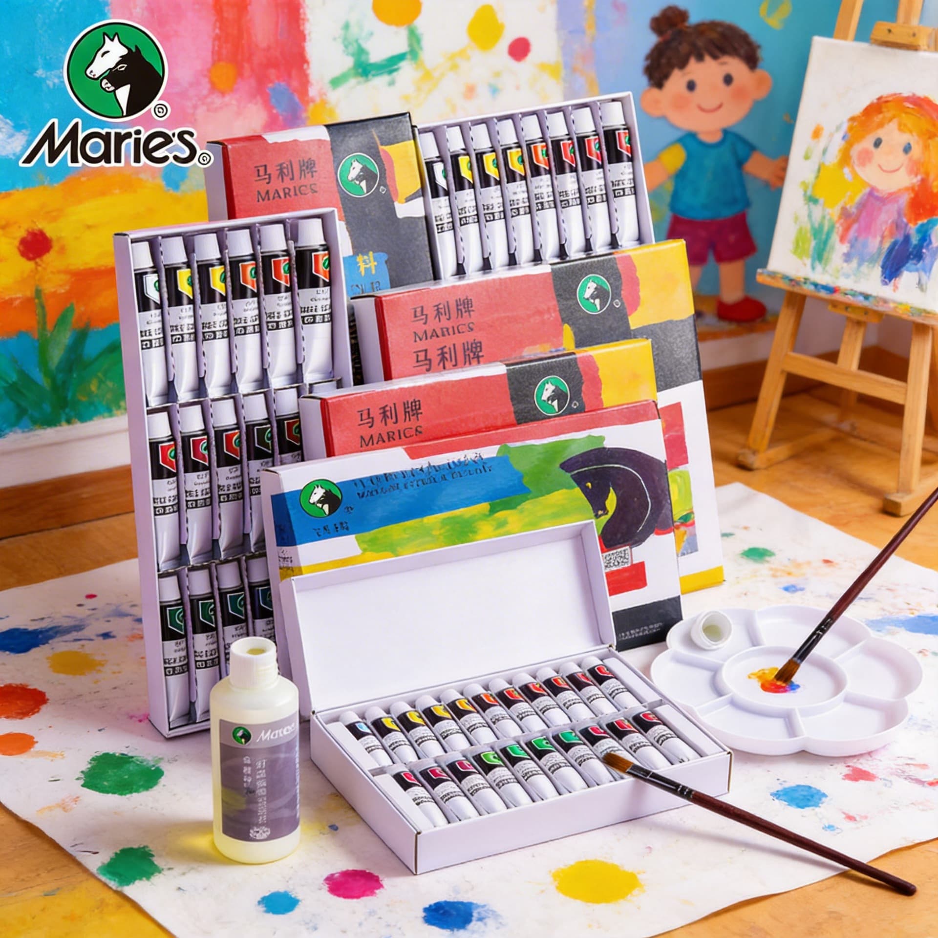 Marie's Boxed Acrylic Paint Set Wholesale 24 Colors Hand Painting Wall Painting Waterproof 36 Colors Acrylic Small Set