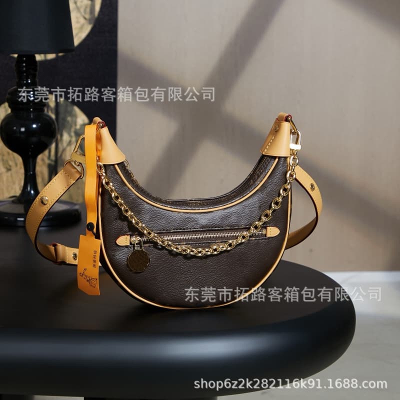 M&LV Lujia cross-border big-name classic presbyopic pea bag moon bag ladies fashion trend portable crossbody bag
