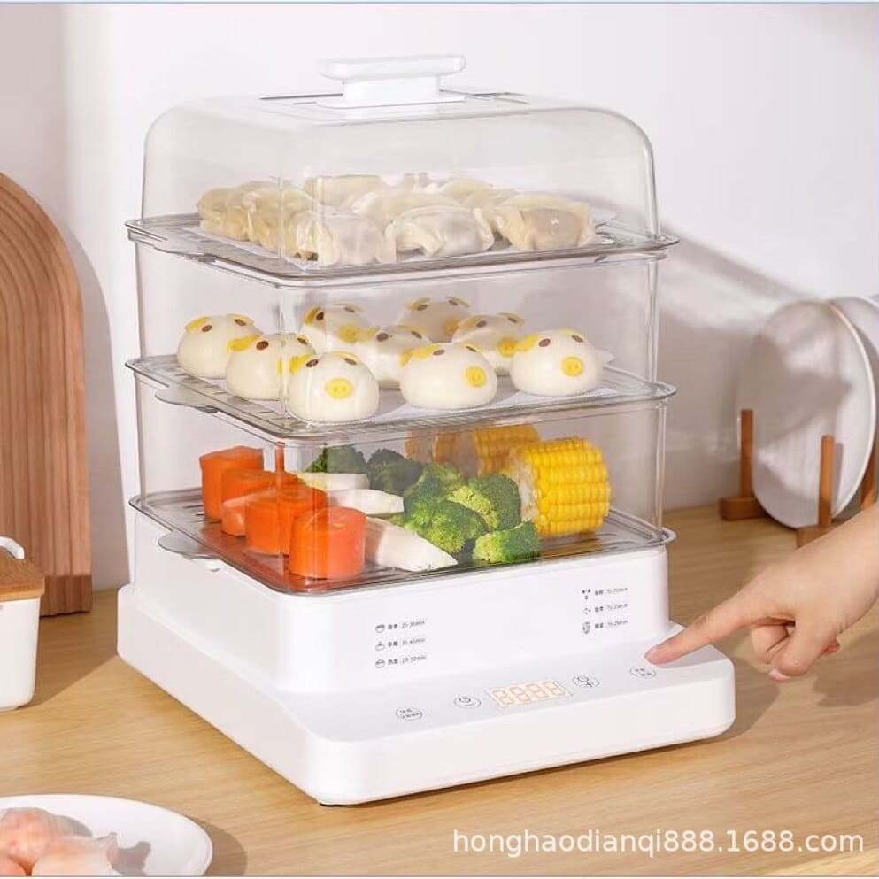 Export Electric Steamer Compatible with 110V/220V, EU/US/UK Standard Steam Box and Steamer Pot