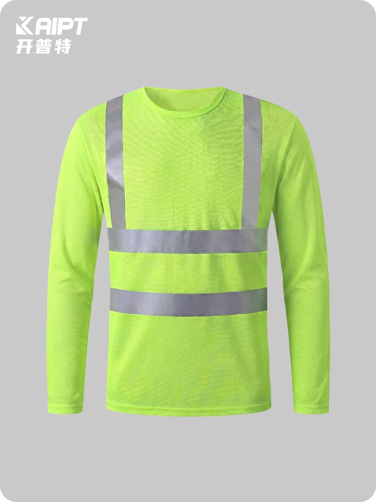 Cross-border Summer Quick-Dry Long-Sleeve Work Shirt Custom Reflective Strip Breathable T-Shirt Culture Shirt Workshop Mechanic Uniform Workwear