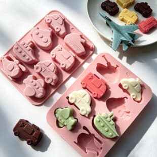 In Stock 8-Cavity 8 Different Vehicle Theme Silicone Mold Chocolate Mold Ice Cube Tray Cake Mold