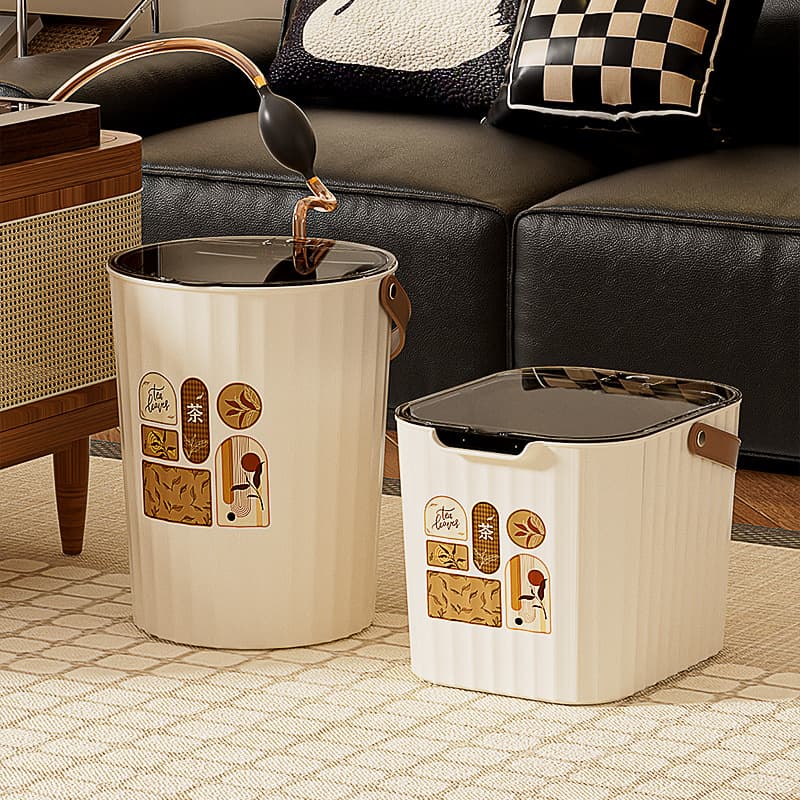 Japanese Style Tea Bucket Tea Set Accessories Drain Bucket Household Dry-Wet Separation Indoor Waste Water Bucket Tea Dregs Bucket Plastic Tea Water Bucket