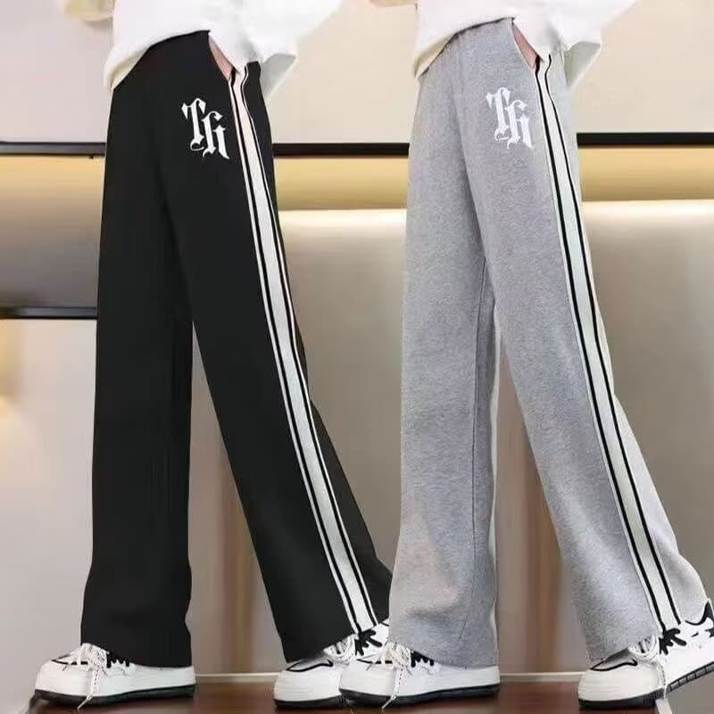 Girls' Pants 2024 New Wide-Leg Pants Autumn/Winter Versatile Stylish Mid-Older Kids Casual Pants Spring/Fall Straight-Leg Sweatpants