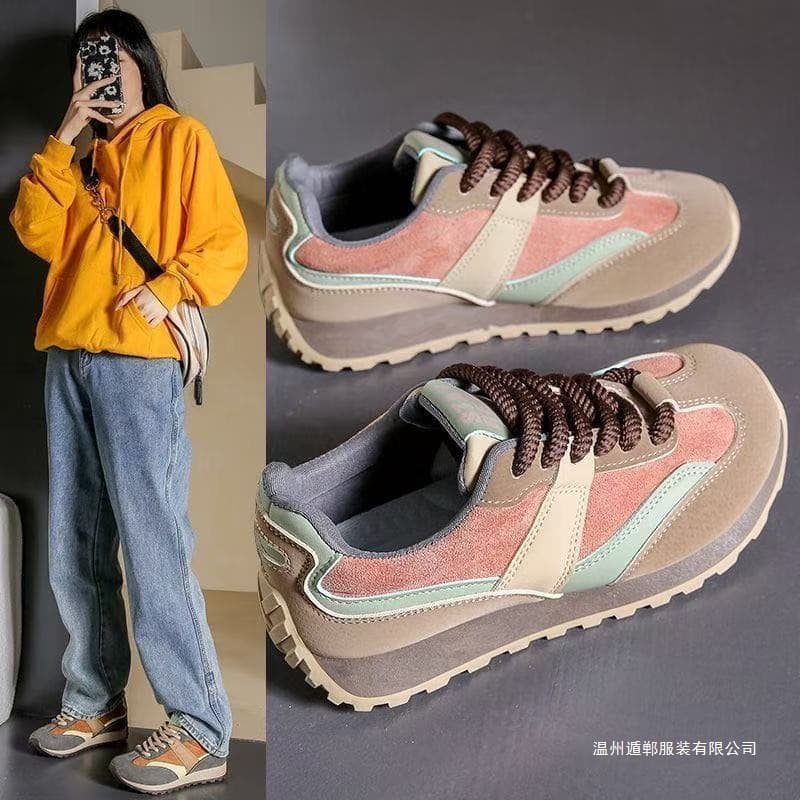 Dexun 2025 Autumn/Winter New Versatile Retro Casual Sneakers Comfortable Dad Shoes Women's Shoes Other Slip-On Shoes