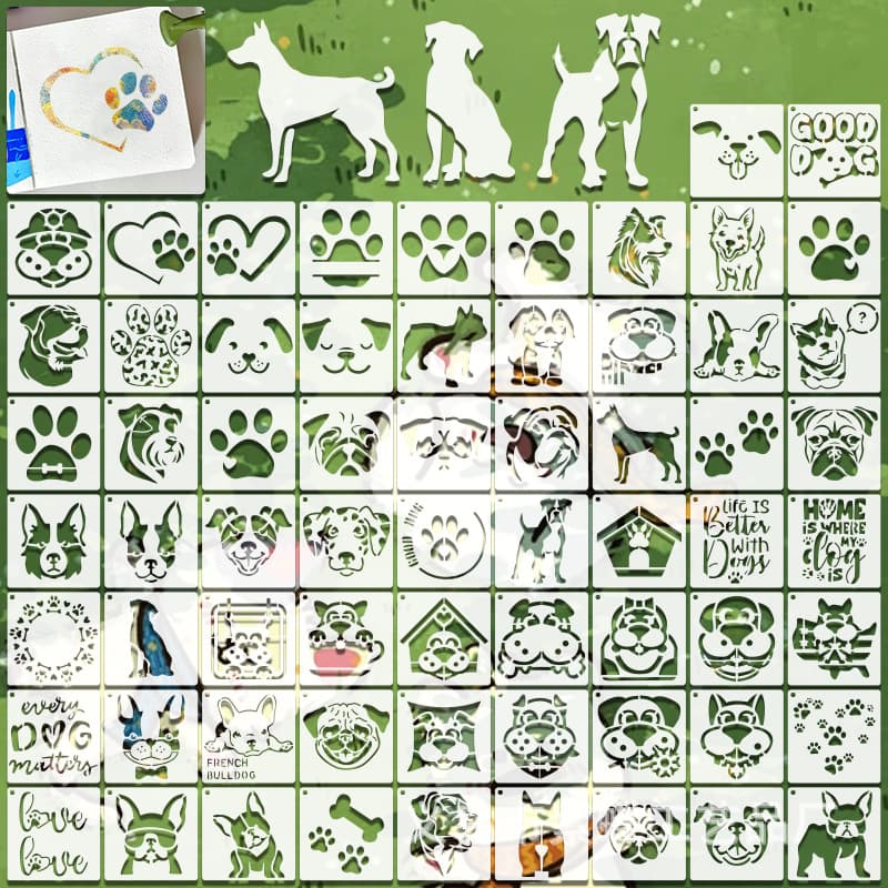 New Cross-Border Dog Hollow Drawing Template Computer Mouse Pad Children's Doodle Drawing Animal Hollow Painting Template