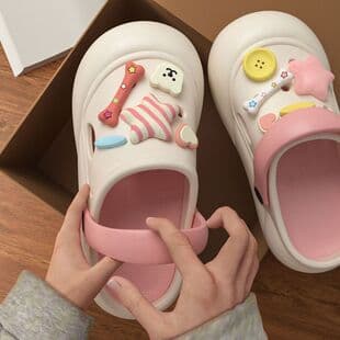 Platform Clog Sandals Women's 2026 New Summer Outdoor Anti-Slip Beach Sandals Height-Increasing EVA Toe-Cover Sandals
