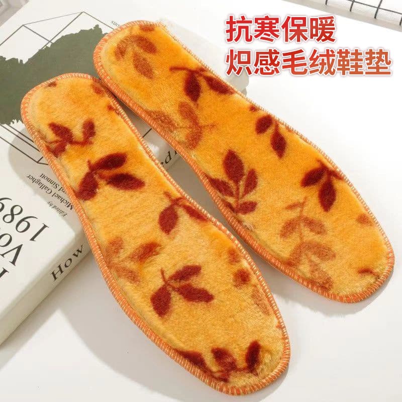 Wholesale winter cotton insoles unisex, comfortable breathable with plush fleece, thick and thermal.