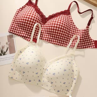 French Sweet Lace Floral Bra for Women, Push-Up Lifts and Enhances Small Bust, Prevents Sagging and Side Bulge
