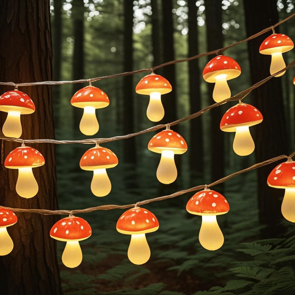Source factory LED light string battery box mushroom light string birthday night light gift room handmade decorative light string