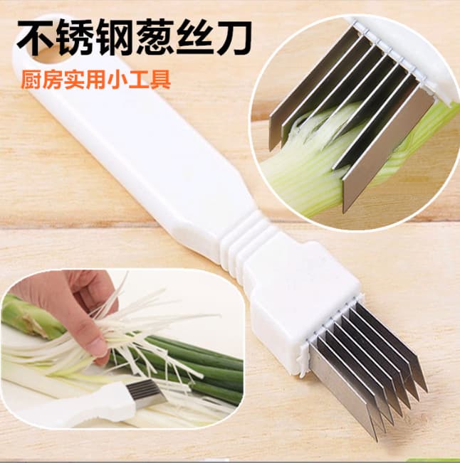 Kitchen Magic Scallion Shredder, Vegetable Cutter for Evenly Slicing Green Onions and Spring Onions into Strips, Street Stall Shredding Knife