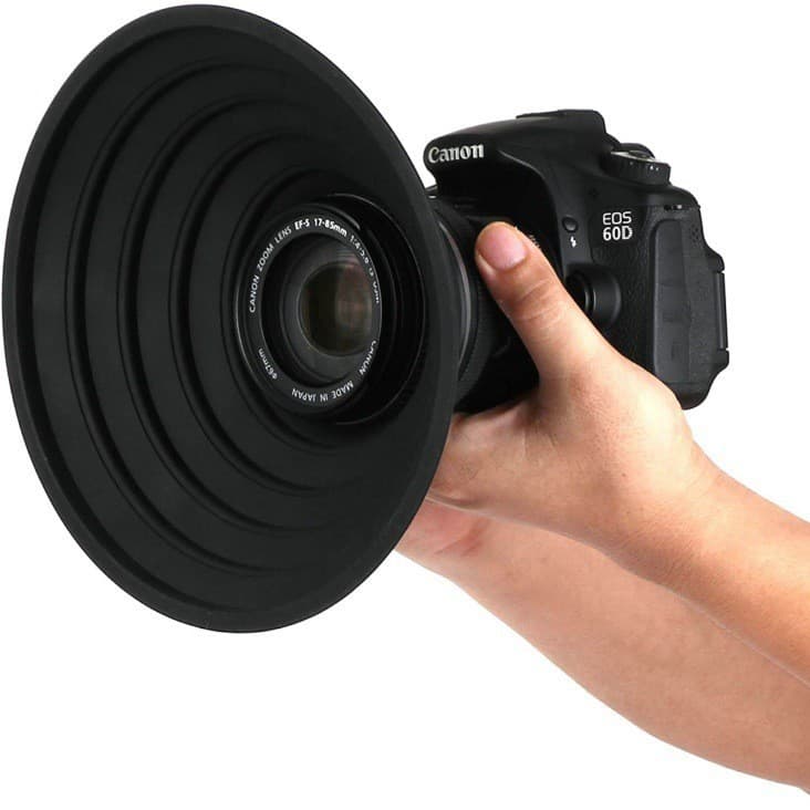 Anti-Glare Hood for Mirrorless/DSLR Camera Lenses Eliminates Glass Reflection Silicone Foldable Soft Hood