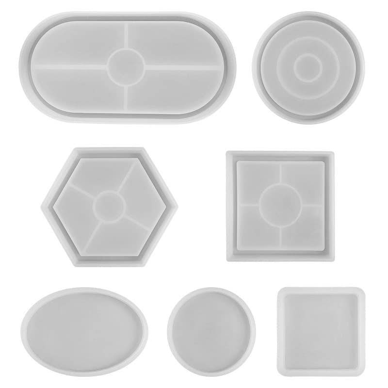 Combination Coaster Mold Set, Plaster Resin Mold, Resin Tray, Amazon Best Seller, Pure Silicone, In Stock