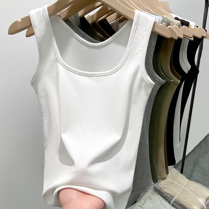 [Dropshipping Exclusive] New Women's Camisole Vest, Spring/Summer Hot Slim Fit, Wide U-Neck, Flattering Wide Shoulders