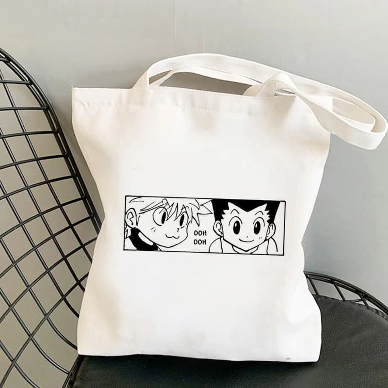 Hunter X Hunter Canvas Bag Single Shoulder Foldable Print Handbag Shopping Bag Fashionable Shopping Tote Bag for All Occasions