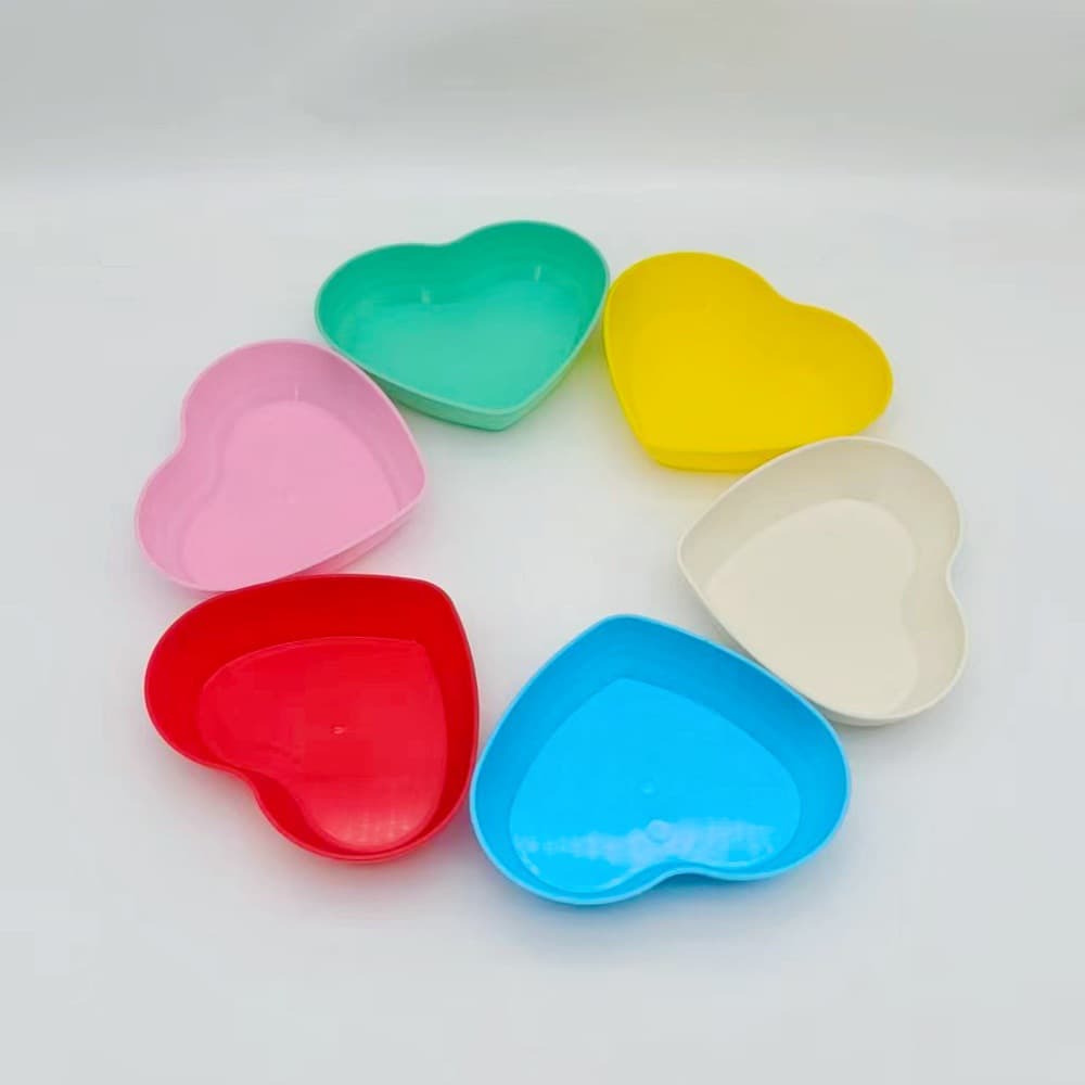 Candy-colored Plastic Heart-shaped Condiment Dish Small Soy Sauce Dish Tableware Set Vinegar Dipping Sauce Plate