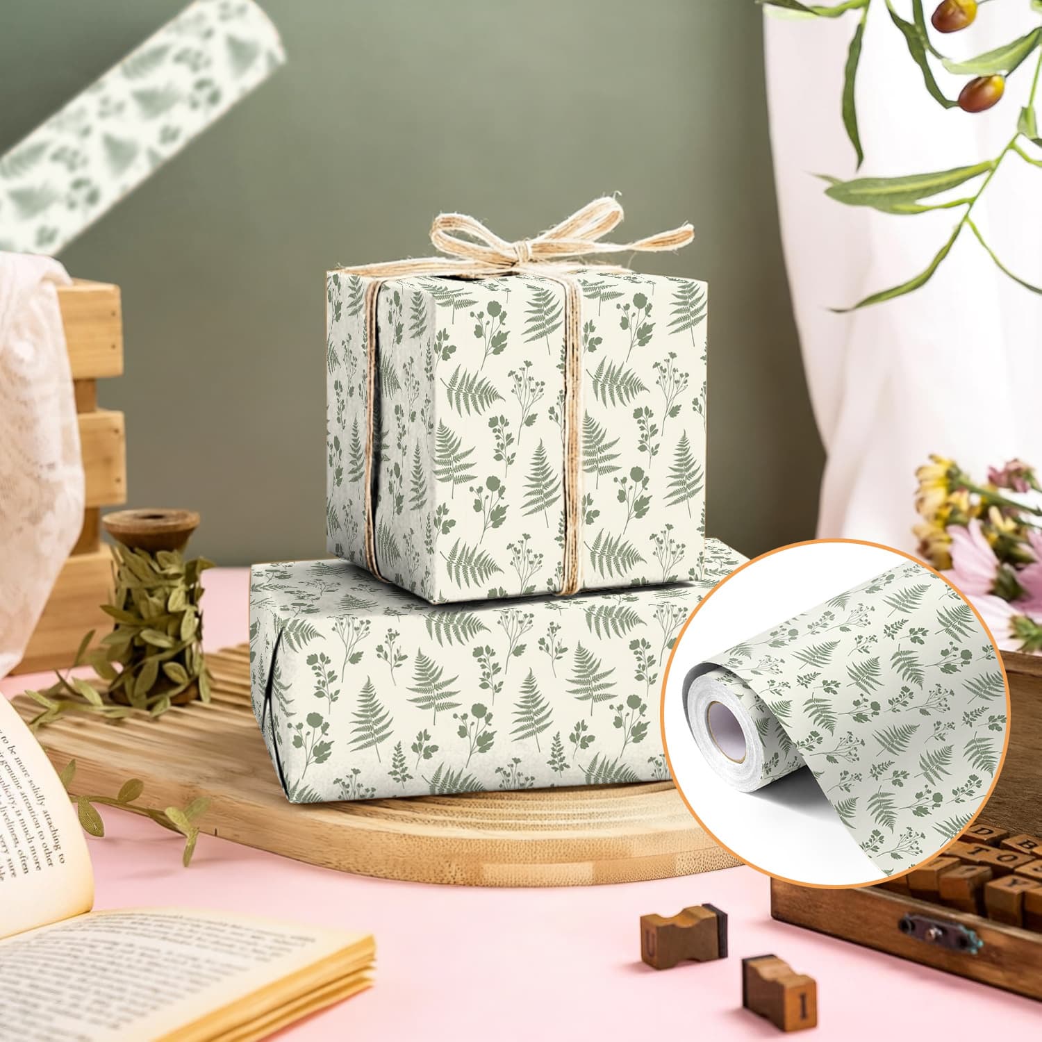 Cross-border happy birthday floral gift roll paper Amazon Valentine's Day birthday gift paper gift wrapping paper d